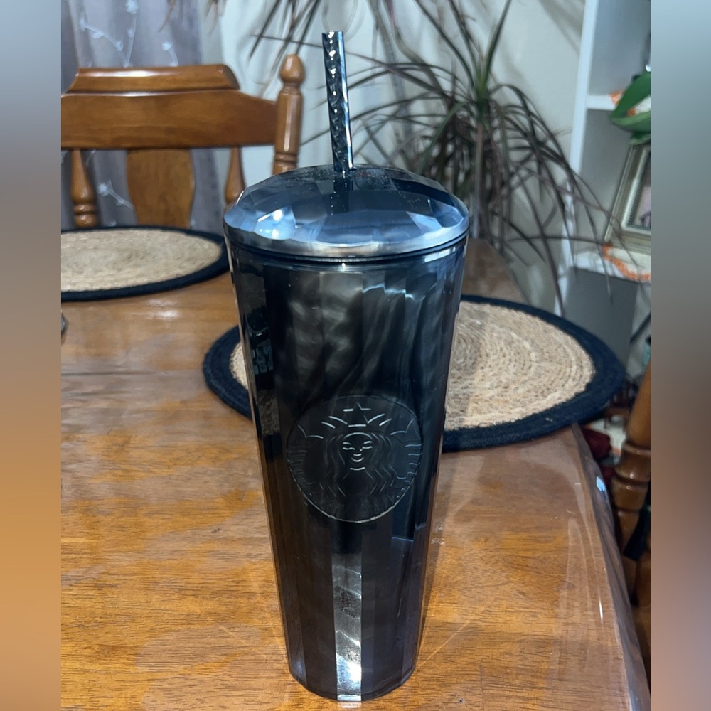 NWT! Starbucks Midnight Black Tumbler (marble design)